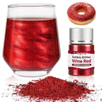 Edible Red Glitter for Drinks, Food Grade 10g Red Sprinkles Cake Decorating Supplies, Edible Luster Dust for Cocktail Beverages, Food Coloring Shimmer Powder for Baking,Cake Cupcakes Cookies Drinks Eggs Candy Strawberries Decorations,Halloween Christma...
