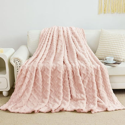Aganear Fleece Throw Blanket for Couch Sofa 60"x80" Pink | Lightweight Fuzzy by Aganear