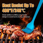 Silicone Basting Brush 2 Pcs Pastry Brush for Oil, BBQ, Grill, Sauce Baking Cooking, Dishwasher Safe (Blue)
