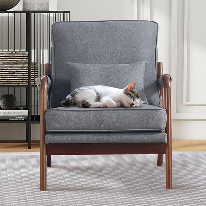 ANJ Mid Century Modern Accent Chair, Lounge Reading Armchair - Image 8