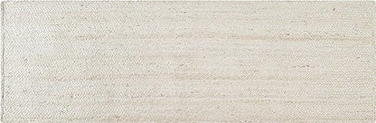 Hausattire Hand Woven Jute Braided Runner, 2x6 ft, Off-White | 100% natural jute by Hausattire