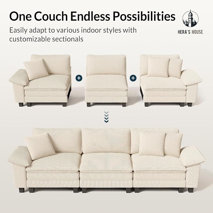 HERA'S HOUSE 158" Modular Sectional Sofa, Oversized L Shaped Couches - Image 7