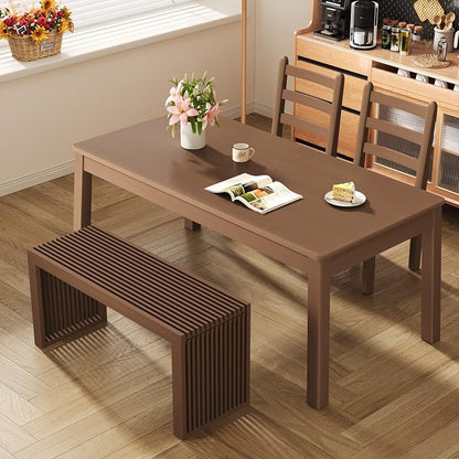 APRTAT Bamboo Dining Bench, 35 inch Farmhouse Decor Indoor Kitchen Table Bench - Image 4