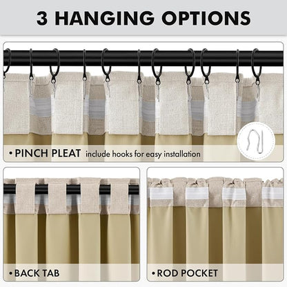 MIULEE 100% Blackout Linen Curtains - Image 5