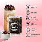 J WAY BOBA Authentic Instant Tapioca Boba Pearls for Milk Tea, Smoothies and Desserts, Brown Sugar Flavor (Ready in Just 20 Seconds) - 5 Servings