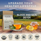Wild Bliss Organic Burdock Root Tea - Caffeine Free Herbal Detox Support - Pharmacopoeia Quality - 75 Plant Based Tea Bags