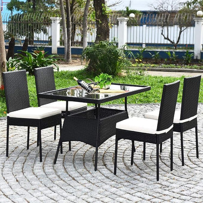 Tangkula 10 Pieces Wicker Patio Dining Set, Outdoor Rattan Table & Chairs Set - Image 8