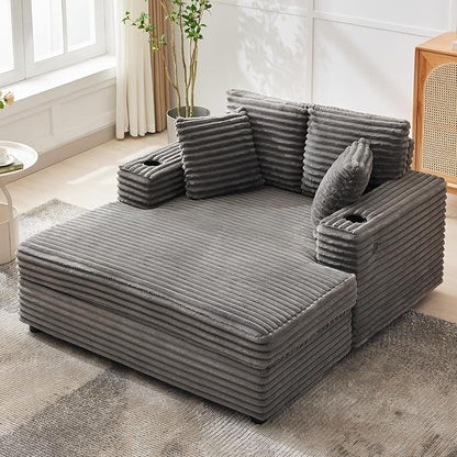 GarveeHome 60-inch Oversized Chaise Lounge Chair Indoor, Comfy Corduroy Lounge by GarveeHome