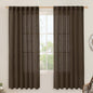 Dark Brown 72 inch Linen Textured Curtains by LAMIT