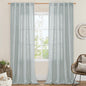 Greyish Blue Linen Boho Curtains 84 inch Length 2 Panels Bedroom | Light by LAMIT