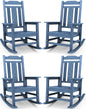 SERWALL Oversized Outdoor Rocking Chair Set of 4, All Weather Patio Rocking by SERWALL