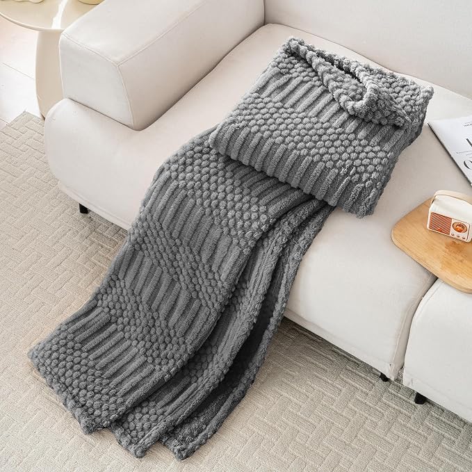90x104 Inch Grey King Size Blanket - Image 4