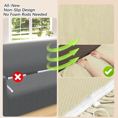Arfntevss Stretch Sectional Couch Covers L Shaped Corner Sectional Sofa Cover - Image 4