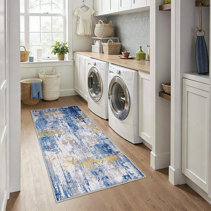 RELEANY Washable Runner 3'x6' Abstract Area Rug - Image 3