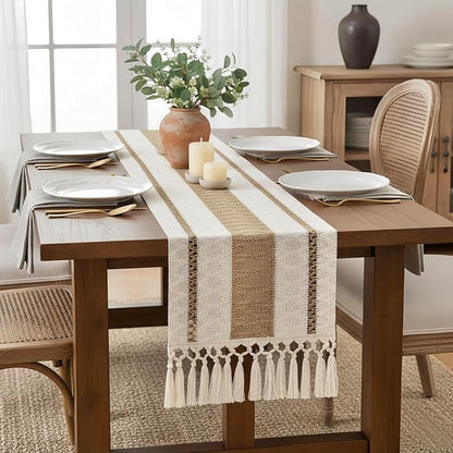 FEXIA Boho Table Runner with Tassels 12x90 Inches - Image 8