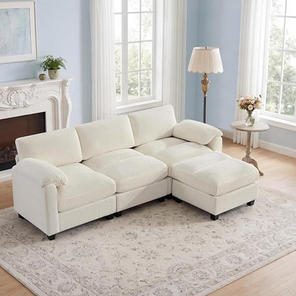 87.5'' L Shaped Modular Sectional Sofa, 3 Seater Cloud Couch by HATPPTO