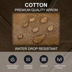 Cotton Canvas Cross Back Apron for Art Painting Garden Chef Bartender Work,Women Men 3 Pockets Waterproof Adjustable M-XXL