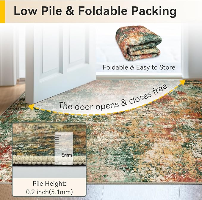 RELEANY Washable 4'x6' Abstract Area Rug - Image 8