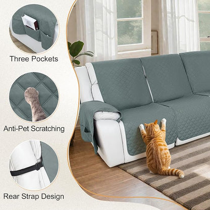 HDCAXKJ 100% Waterproof Reclining Sectional Couch Covers L Shape Recliner Sofa - Image 5