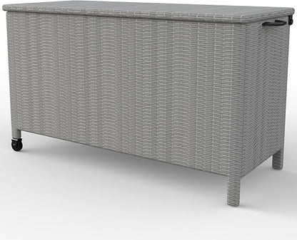 GarveeLife Medium Outdoor Wicker Storage Box, PE Rattan Patio Storage Chest - Image 5