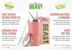 Beast 20 oz Tumbler Stainless Steel Vacuum Insulated Coffee Ice Cup Double Wall Travel Flask (Blossom Pink)
