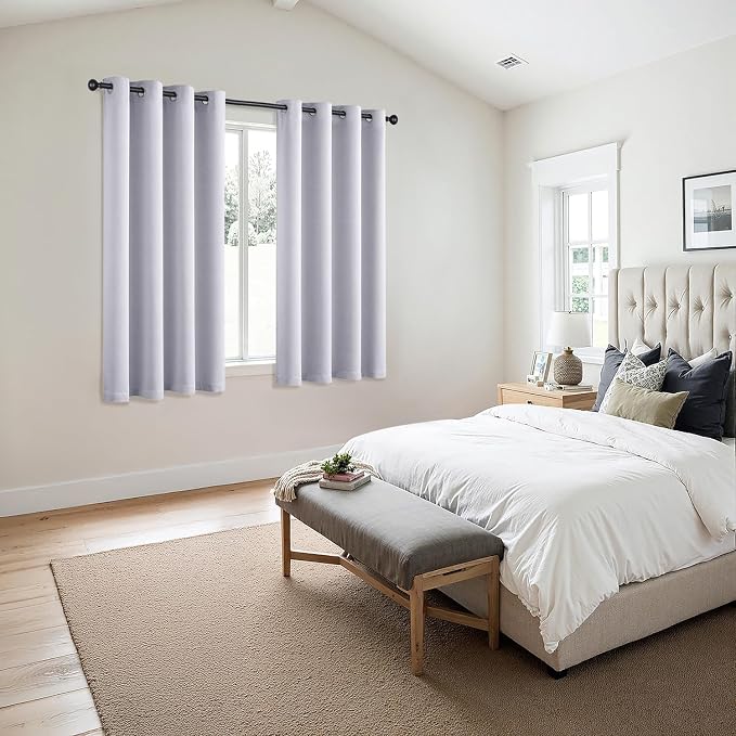 MIULEE Blackout Curtains for Bedroom 2 Panels 55x68 Inch Long Greyish White | - Image 6