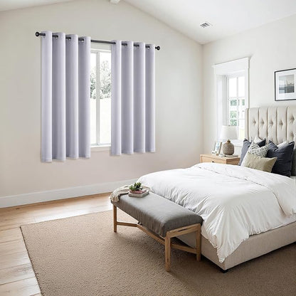 MIULEE Blackout Curtains for Bedroom 2 Panels 55x68 Inch Long Greyish White | - Image 6