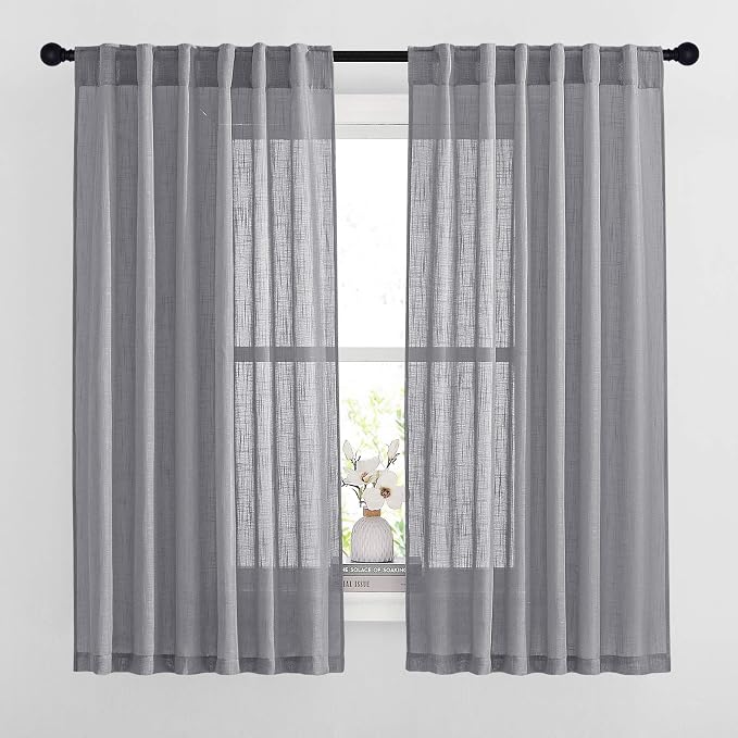 NICETOWN Linen Textured Sheer for Bedroom by NICETOWN