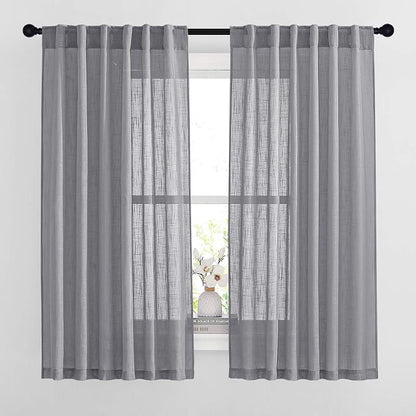 NICETOWN Linen Textured Sheer for Bedroom by NICETOWN