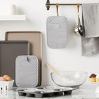 KitchenAid Asteroid Pot Holder 2-Pack Set, Matte Grey, 7"x10"