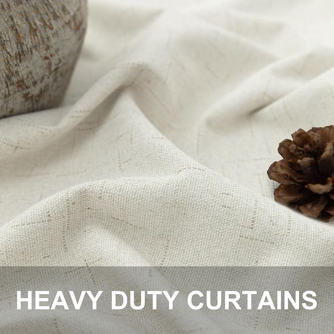 Neutral Blackout Curtains 132 Inches Long Elegant Villa Cottage Cabin 12 Foot - Image 3