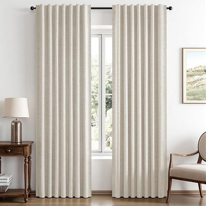 MIULEE 100% Blackout Linen Curtains by MIULEE