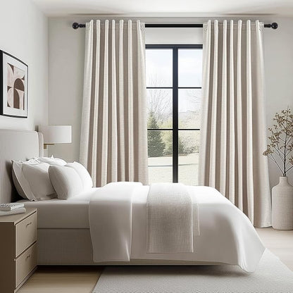 Topfinel Linen Beige Blackout Curtains 84 Inch Long 2 Panels, Linen Blend - Image 7
