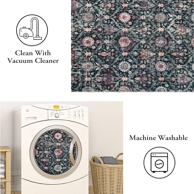 Lahome Moroccan Trellis Washable Rug, 2x3 Entryway Rugs - Image 3