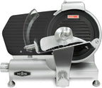 KWS MS-10ET All Metal 320W Electric Meat Slicer 10-Inch with Non-sticky Teflon Blade & Extended Back Space, Frozen Meat/Cheese/Food Slicer Low Noise Commercial and Home Use [ ETL, NSF Certified ]