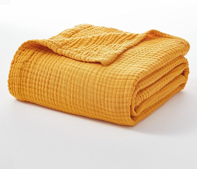 EMME Muslin Blankets for Adults Throw Blanket for Couch Breathable Gauze Soft - Image 5