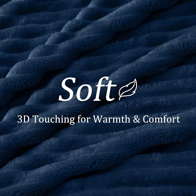 BEDELITE Striped Fleece Throw Blanket, Soft Cozy, Lightweight Warm, Machine - Image 5