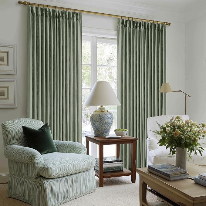 Sage Green 120 Inch Curtains High Ceiling Tall Curtains 2 Panels Set | Pinch - Image 7