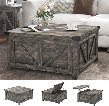 jimeimen Farmhouse Lift Top Coffee Table - Image 5