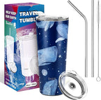THILY Stainless Steel Vacuum Insulated Tumbler 26 oz Triple-Insulated Travel Mug with Splash-Proof Lid, Reusable, for Iced Water and Hot Beverage, Fantasy Whale