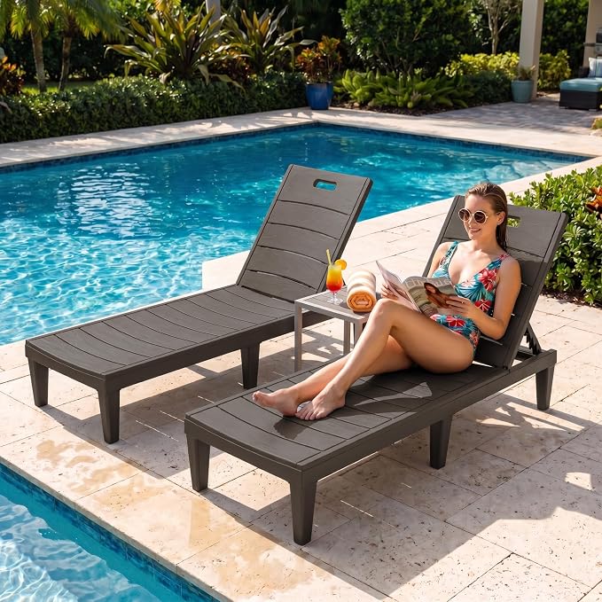 Greesum Outdoor Chaise Lounge Chairs Set of 4 - Image 2