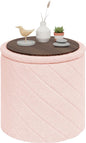 PINPLUS Ottoman with Stroage Round Boucle Ottoman and Tray Sherpa Removable by PINPLUS