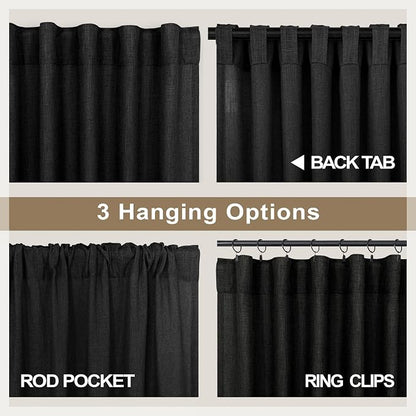 Pitalk 102 Inch Long Curtains Black - Image 5