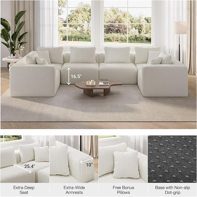 Novilla 70.8" Modular Sectional Sofa, Modern Cloud Sectional Couch - Image 7
