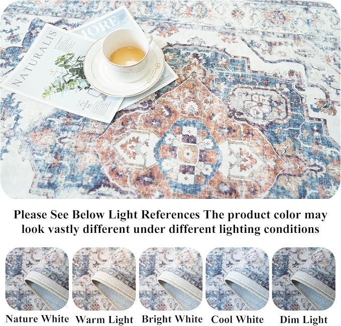 2x8 Washable Hallway Runner Rug: Indoor Non-Slip Entryway Kitchen Rugs Oriental - Image 2