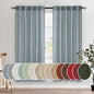 MIULEE Dusty Blue Linen Curtains 52x72 Inch 2 Panel by MIULEE
