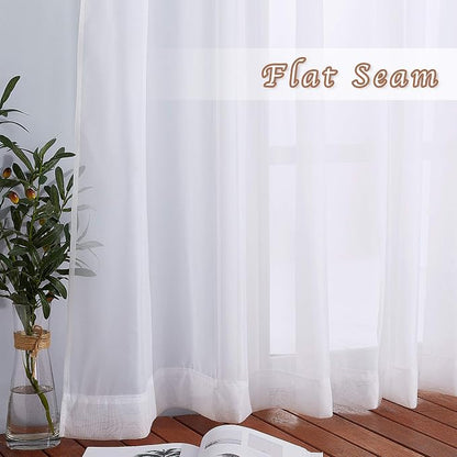 NICETOWN Sheer White Curtains 96 inches Length - Image 6