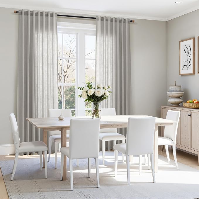 Light Gray Linen Curtains 108 Inches Long - Image 7