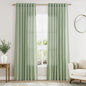 Mist Sage Linen Curtains 84 Inch Length 2 Panels Set by Nanspring
