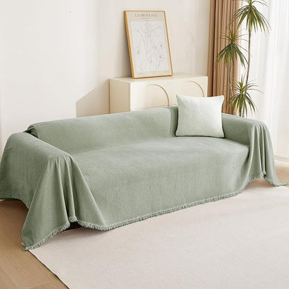 MYSKY HOME Chenille Sofa Slipcovers Sage Green Sofa Covers - Image 8